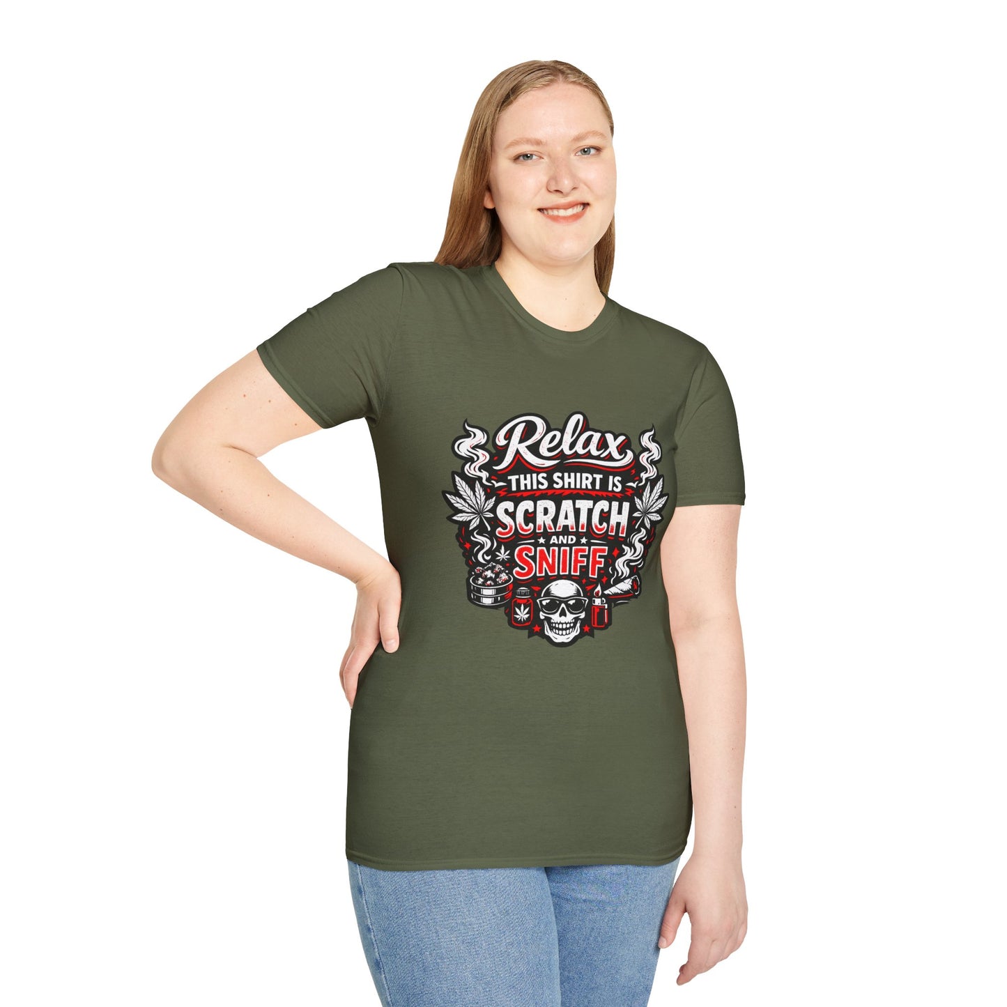 "Relax This Shirt Is Scratch & Sniff"- S.W.D. T- Shirt
