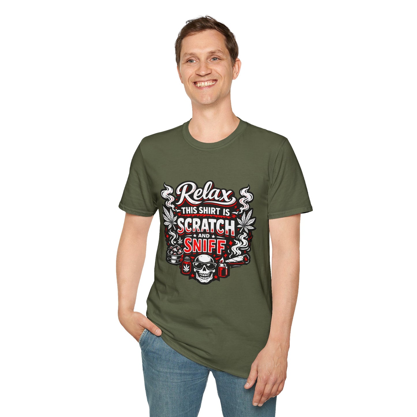"Relax This Shirt Is Scratch & Sniff"- S.W.D. T- Shirt