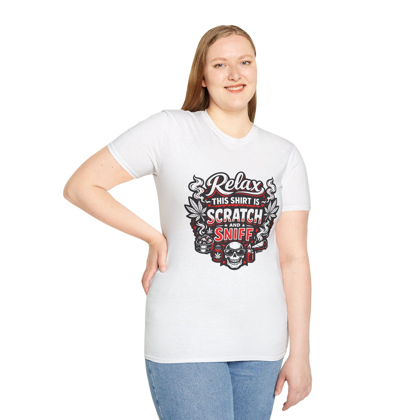 "Relax This Shirt Is Scratch & Sniff"- S.W.D. T- Shirt