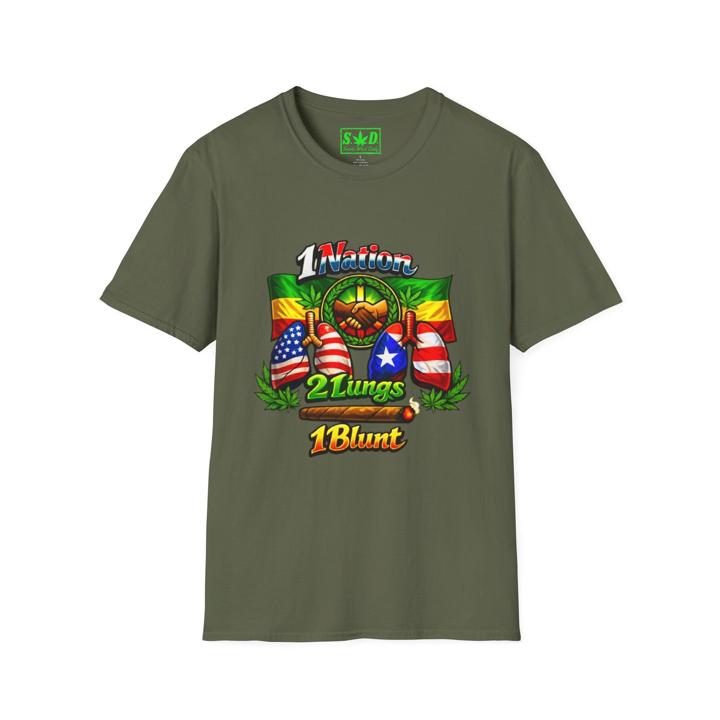 1 Nation 2 Lungs 1 Blunt- S.W.D. T-Shirt