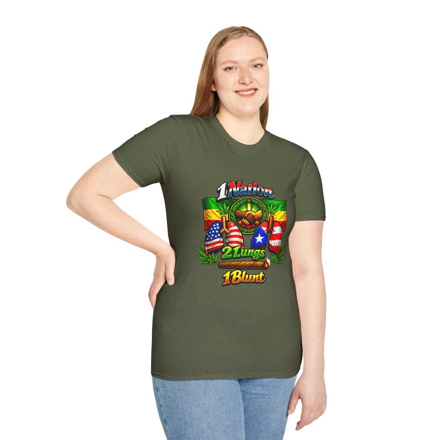 1 Nation 2 Lungs 1 Blunt- S.W.D. T-Shirt