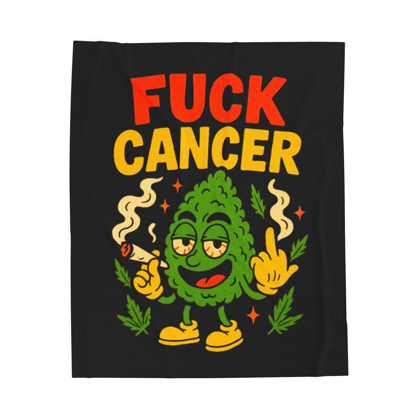 "Fuck Cancer" Cancer Support- Velveteen Plush Blanket