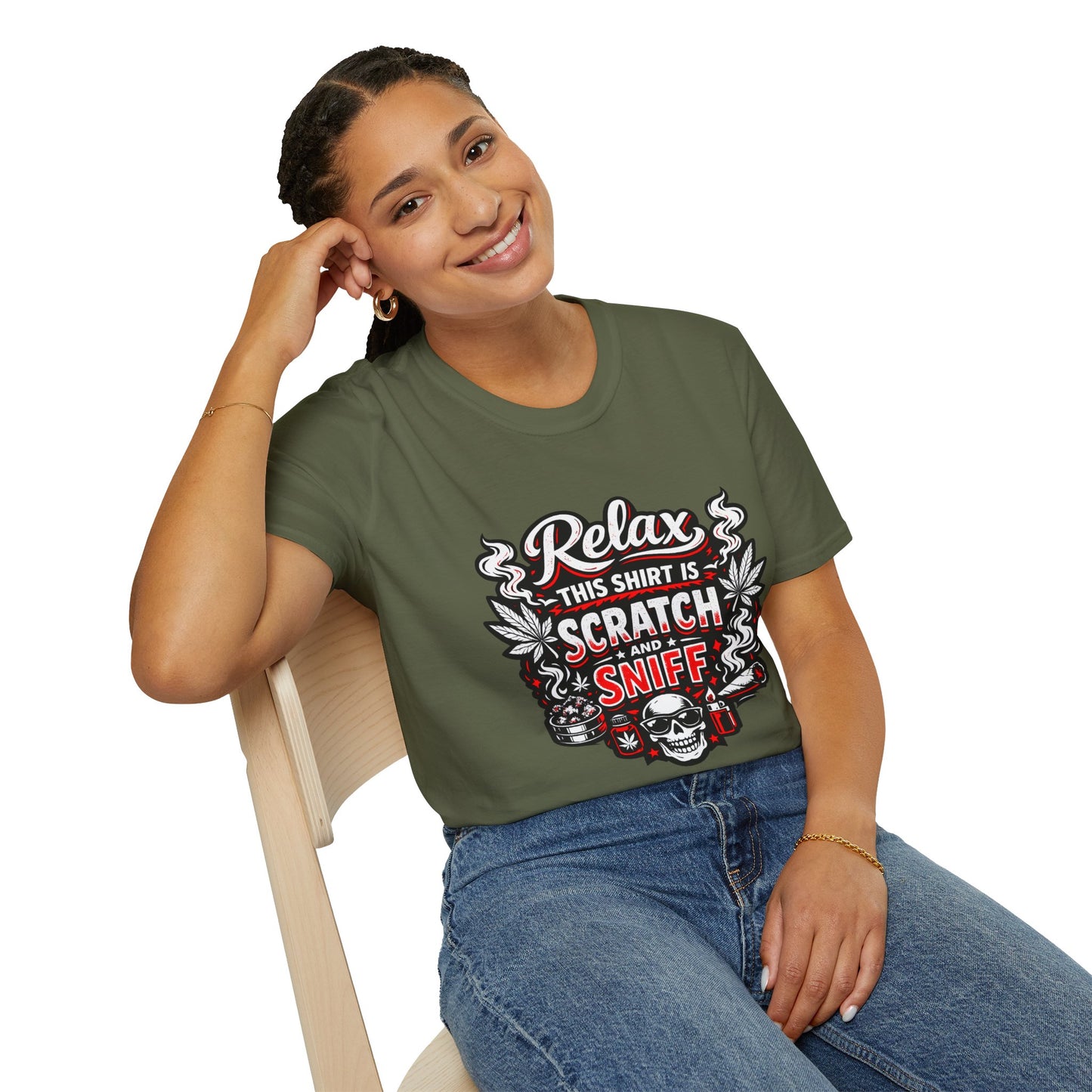 "Relax This Shirt Is Scratch & Sniff"- S.W.D. T- Shirt