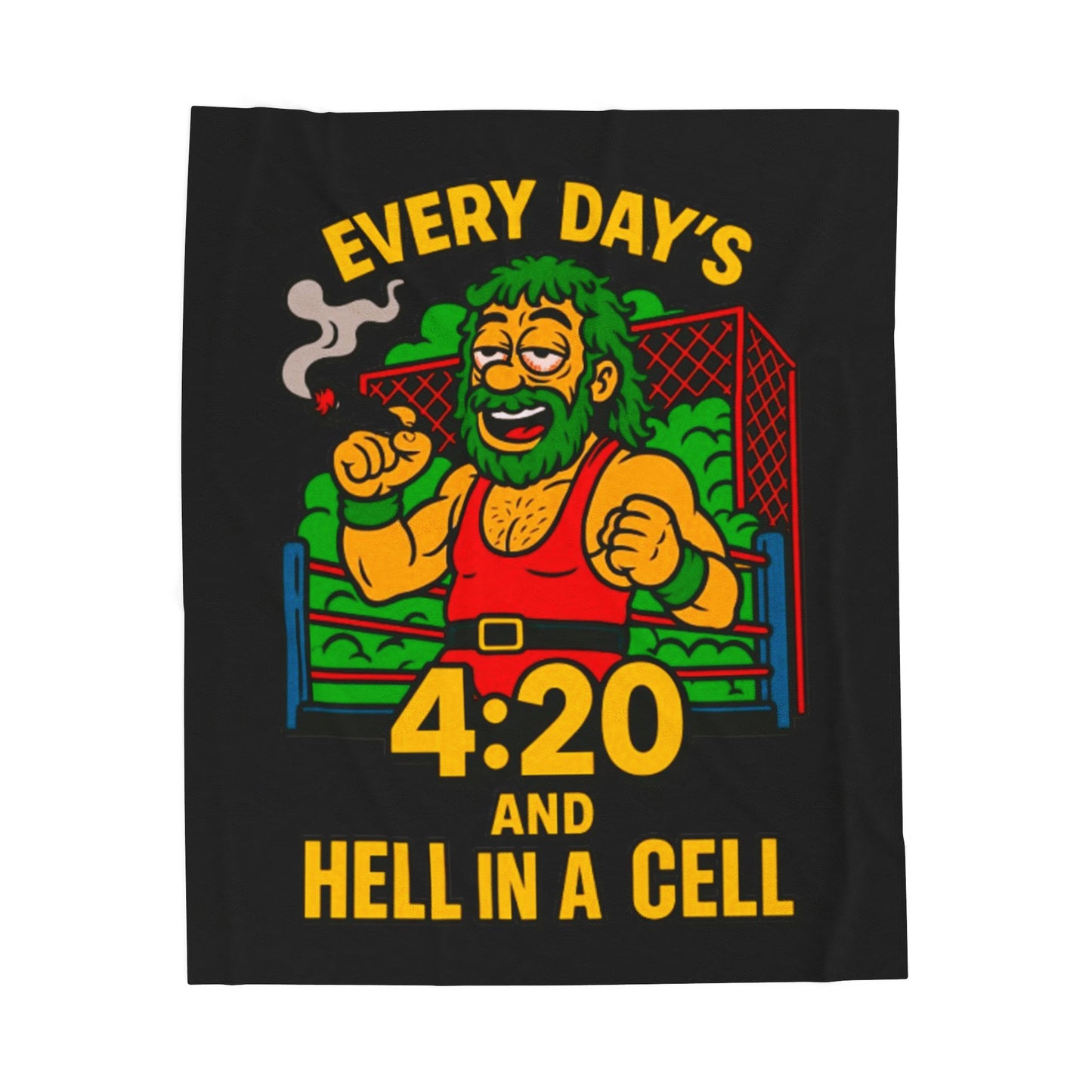 "420 Wrestling Fan"- Velveteen Plush Blanket